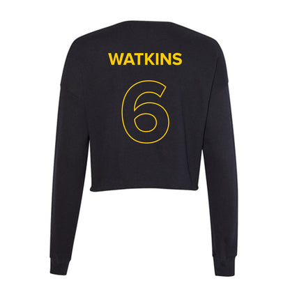 Towson - NCAA Football : Winston Watkins - Women's Cropped Crew Fleece-1