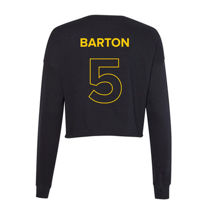Towson - NCAA Men's Basketball : Jon Barton - Women's Cropped Crew Fleece-1
