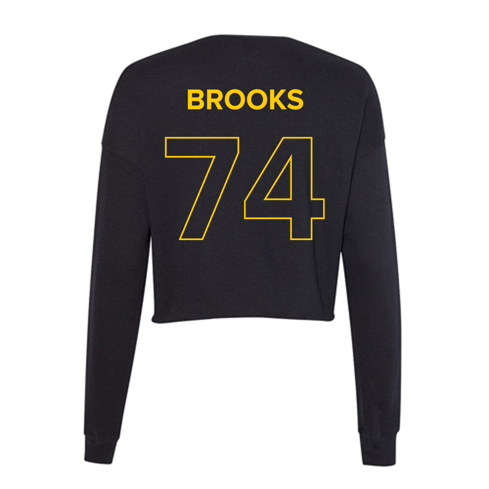 Towson - NCAA Football : KJ Brooks - Women's Cropped Crew Fleece-1
