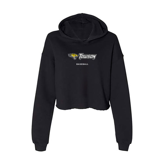 Towson - NCAA Baseball : Jordan Luton - Women's Crop Fleece Hoodie-0