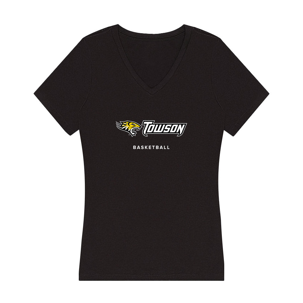 Towson - NCAA Women's Basketball : India Johnston - Women's V-Neck T-Shirt-0