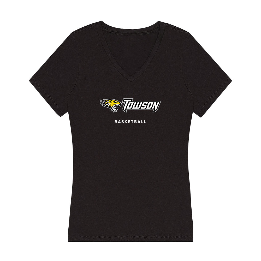 Towson - NCAA Men's Basketball : Jaquan Womack - Women's V-Neck T-Shirt-0
