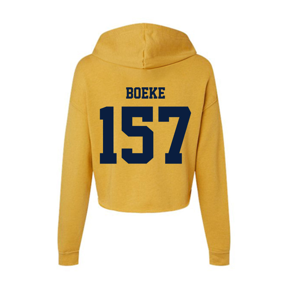 AU - NCAA Wrestling : Kyle Boeke - Women's Crop Fleece Hoodie-1