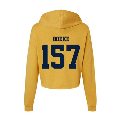 AU - NCAA Wrestling : Kyle Boeke - Women's Crop Fleece Hoodie-1