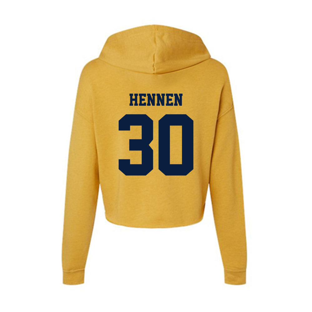 AU - NCAA Baseball : JD Hennen - Women's Crop Fleece Hoodie-1