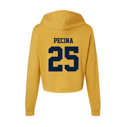 AU - NCAA Football : Jake Pecina - Women's Crop Fleece Hoodie-1