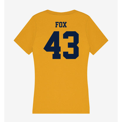 AU - NCAA Football : Teagan Fox - Women's V-Neck T-Shirt-1