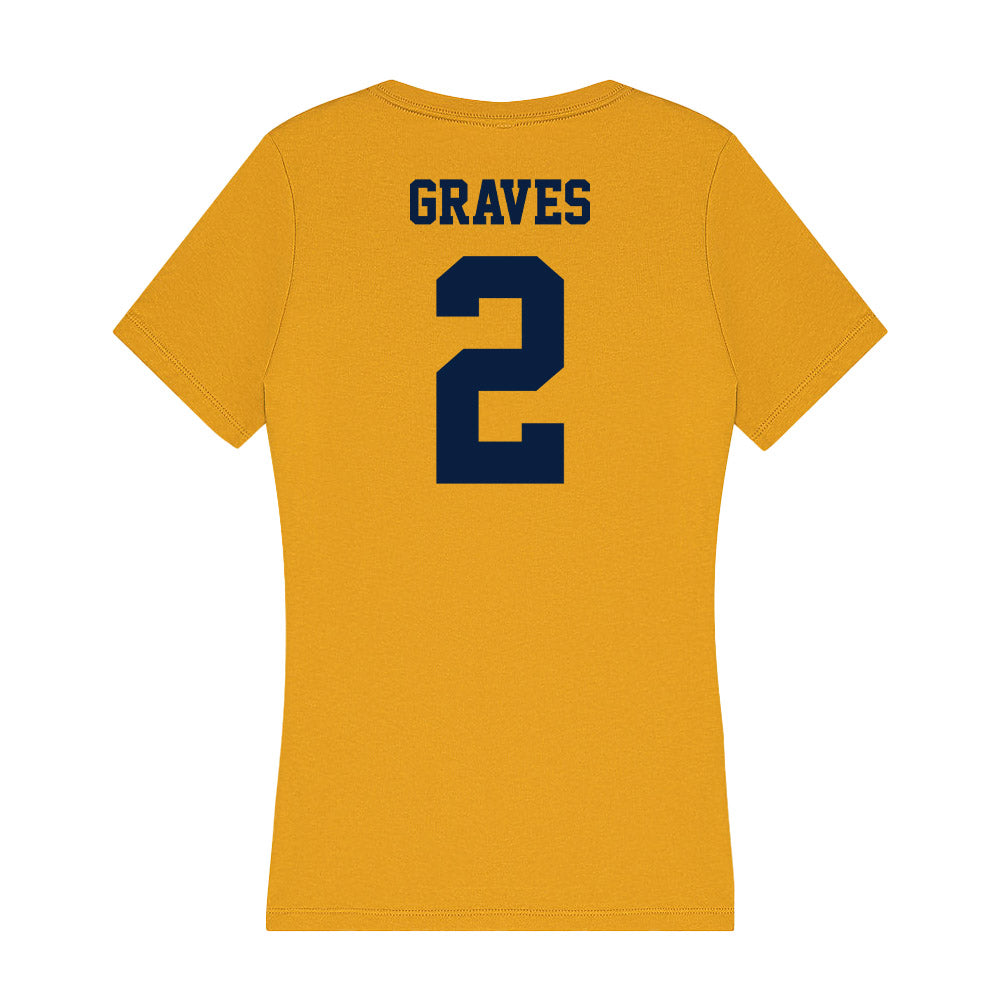 AU - NCAA Men's Basketball : Jadan Graves - Women's V-Neck T-Shirt-1