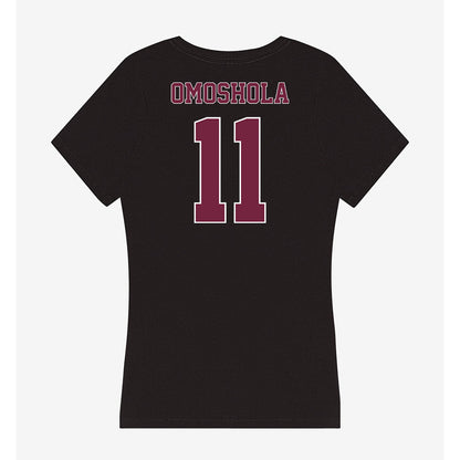 Fordham - NCAA Women's Basketball : Precious Omoshola - Women's V-Neck T-Shirt-1