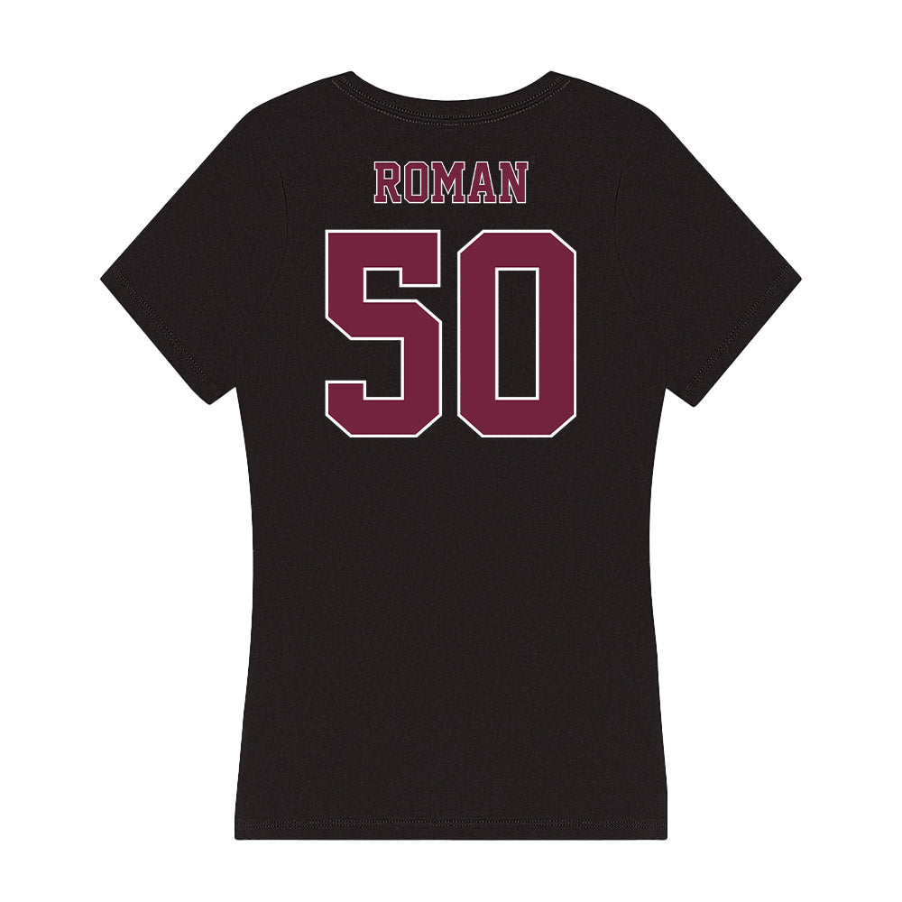 Fordham - NCAA Football : Connor Roman - Women's V-Neck T-Shirt-1