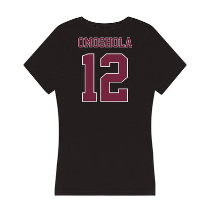 Fordham - NCAA Women's Basketball : Precious Omoshola - Women's V-Neck T-Shirt-1