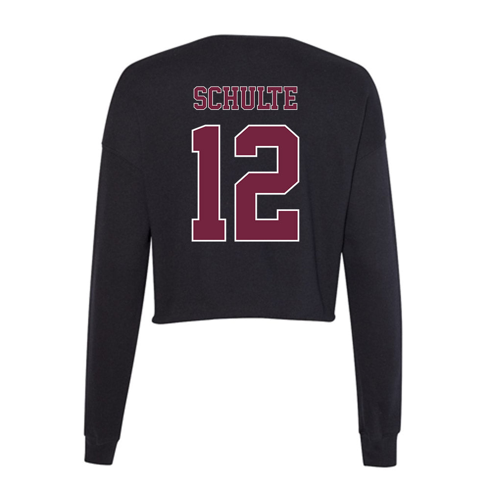 Fordham - NCAA Men's Basketball : Rikus Schulte - Women's Cropped Crew Fleece-1