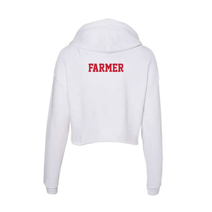 Ball State - NCAA Men's Swimming & Diving : Ryan Farmer - Classic Shersey Women's Crop Fleece Hoodie-1