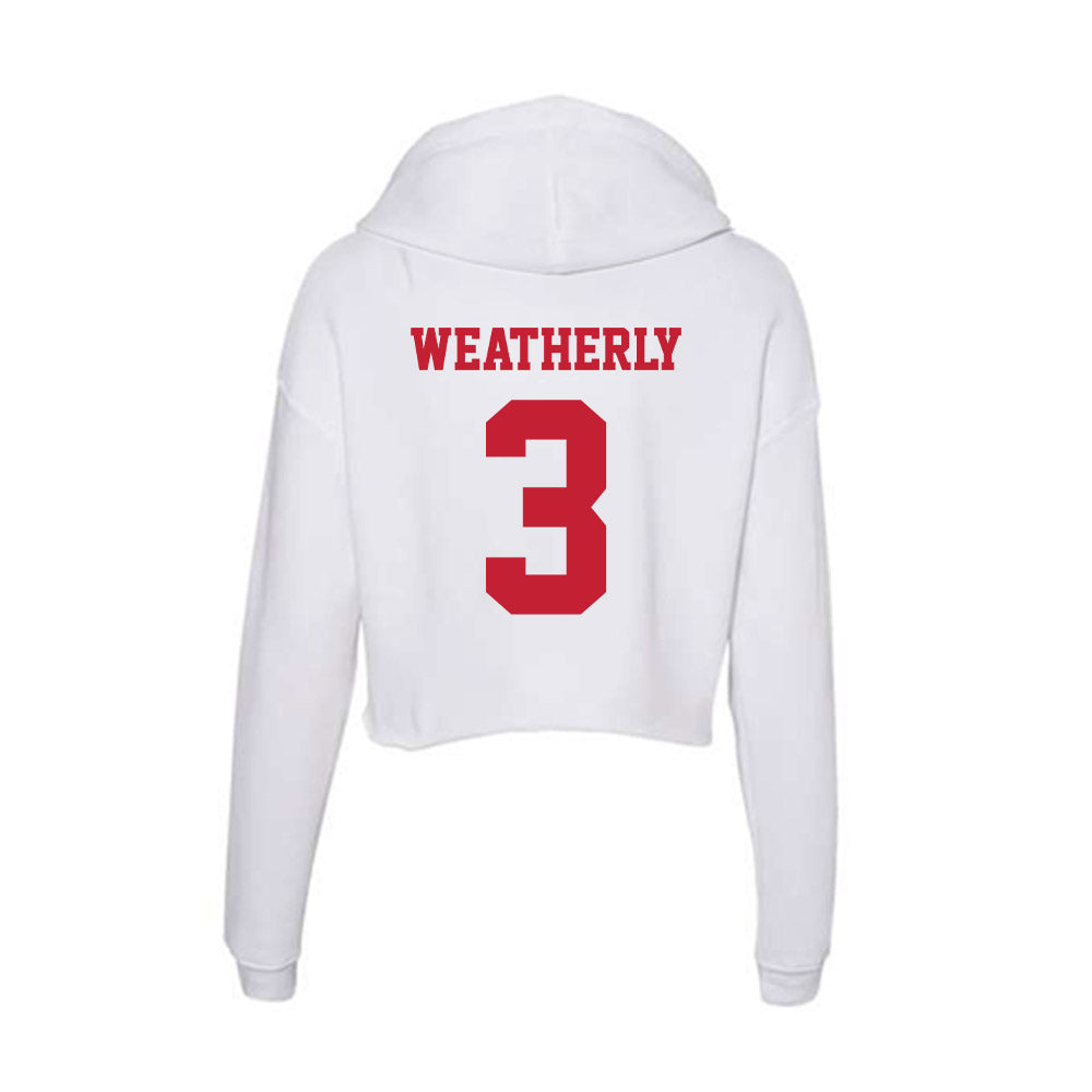 Ball State - NCAA Football : Eric Weatherly - Classic Shersey Women's Crop Fleece Hoodie-1