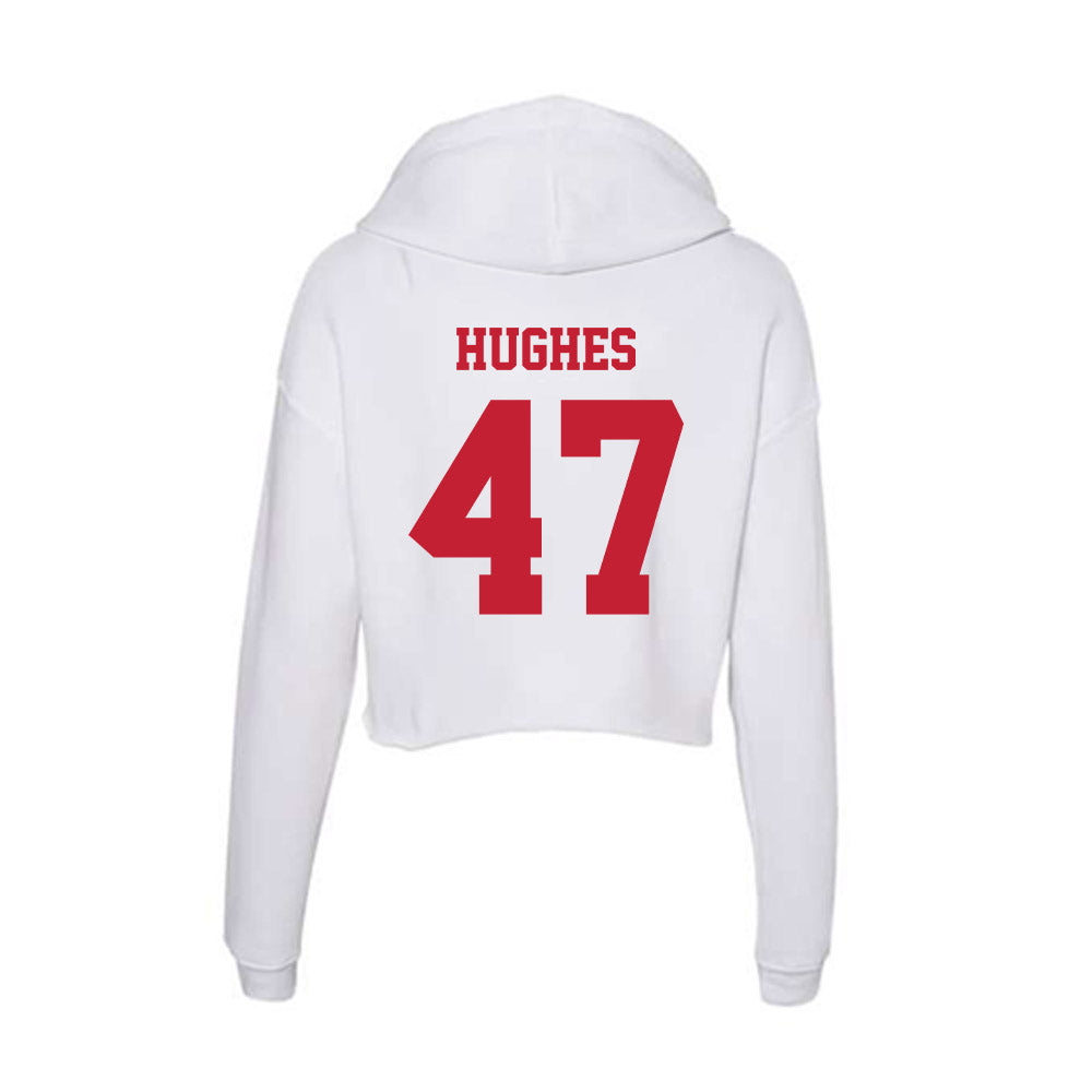 Ball State - NCAA Football : Drew Hughes - Classic Shersey Women's Crop Fleece Hoodie-1