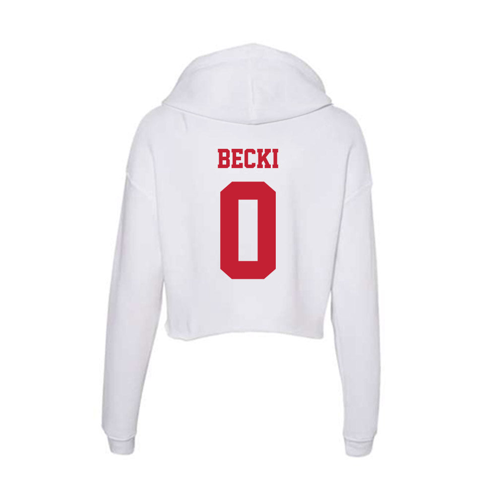 Ball State - NCAA Women's Basketball : Ally Becki - Classic Shersey Women's Crop Fleece Hoodie-1