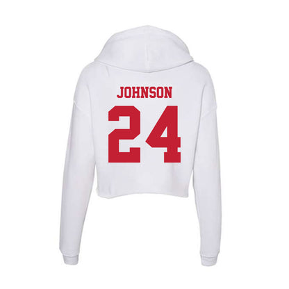 Ball State - NCAA Baseball : Keegan Johnson - Classic Shersey Women's Crop Fleece Hoodie-1