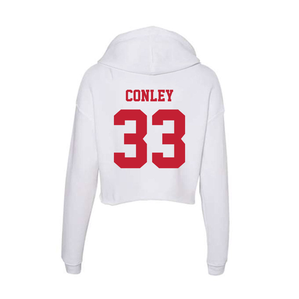 Ball State - NCAA Football : Darin Conley - Classic Shersey Women's Crop Fleece Hoodie-1