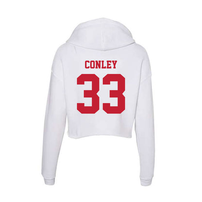 Ball State - NCAA Football : Darin Conley - Classic Shersey Women's Crop Fleece Hoodie-1