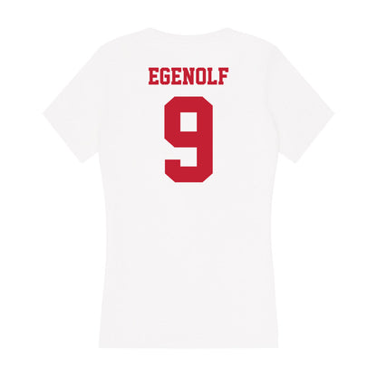 Ball State - NCAA Women's Volleyball : katie egenolf - Classic Shersey Women's V-Neck T-Shirt-1