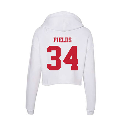 Ball State - NCAA Football : Derek "DJ" Fields - Classic Shersey Women's Crop Fleece Hoodie-1