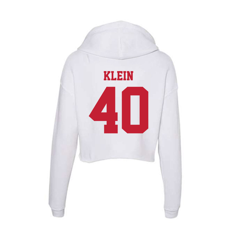 Ball State - NCAA Baseball : Sam Klein - Classic Shersey Women's Crop Fleece Hoodie-1