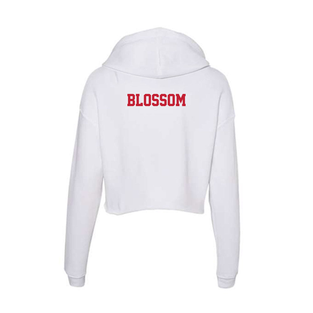 Ball State - NCAA Men's Swimming & Diving : Seth Blossom - Classic Shersey Women's Crop Fleece Hoodie-1