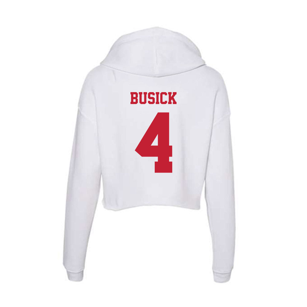 Ball State - NCAA Women's Volleyball : Paige Busick - Classic Shersey Women's Crop Fleece Hoodie-1