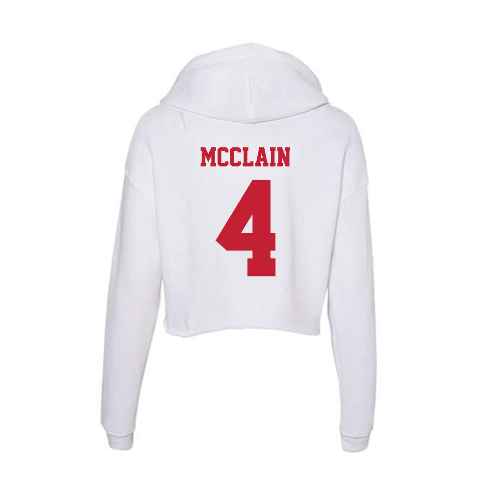 Ball State - NCAA Football : Eric McClain - Classic Shersey Women's Crop Fleece Hoodie-1