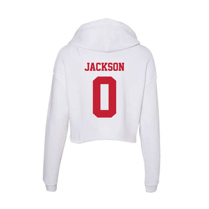 Ball State - NCAA Football : Elijah Jackson - Classic Shersey Women's Crop Fleece Hoodie-1