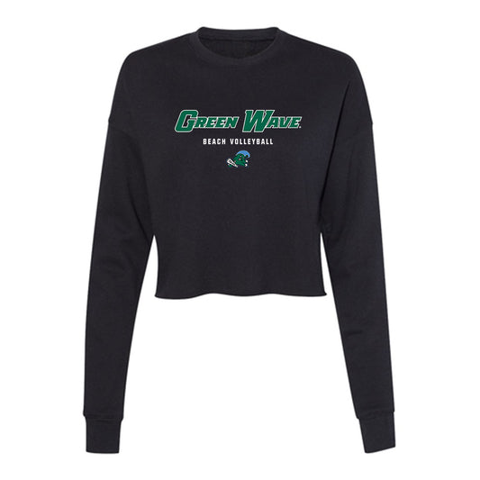 Tulane - NCAA Beach Volleyball : Skylar Ensign - Women's Cropped Crew Fleece-0