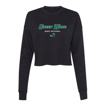 Tulane - NCAA Beach Volleyball : Sara Hall - Women's Cropped Crew Fleece-0
