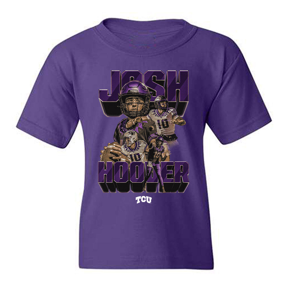 TCU - NCAA Football : Josh Hoover - Player Collage Youth T-Shirt-0