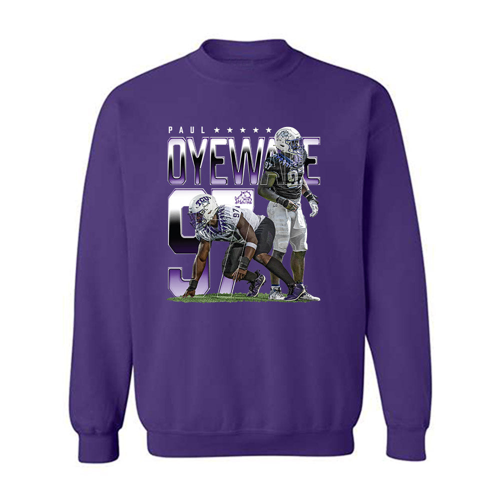 TCU - NCAA Football : Paul Oyewale - Player Collage Crewneck Sweatshirt-0