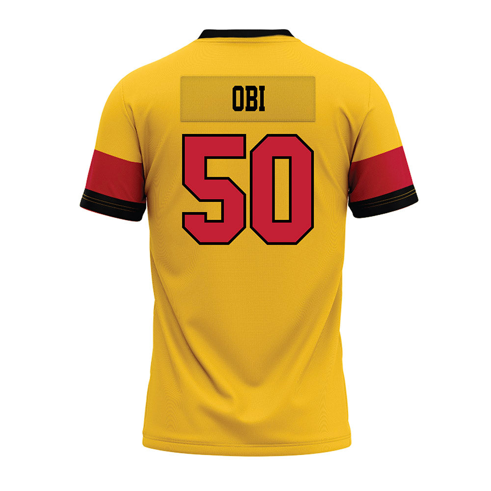 Ferris State - NCAA Football : Chimdindu Obi - 2024 Yellow Premium Football Jersey-1