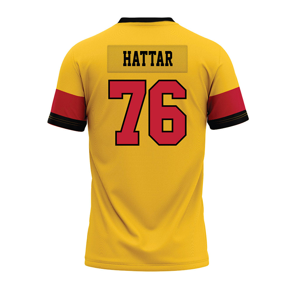 Ferris State - NCAA Football : Lawrence Hattar - 2024 Yellow Premium Football Jersey-1