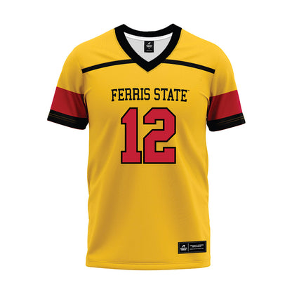 Ferris State - NCAA Football : Michael Edwards - 2024 Yellow Premium Football Jersey-0