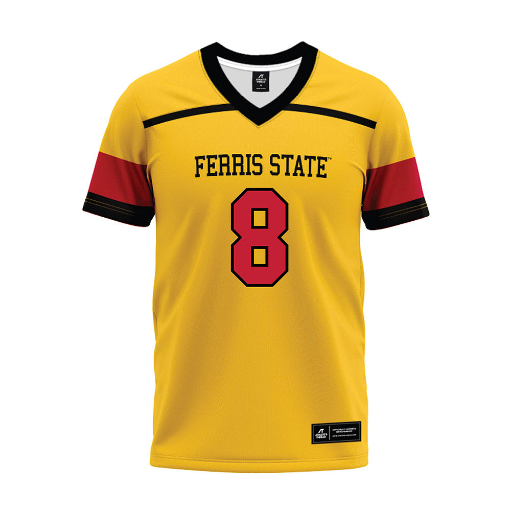 Ferris State - NCAA Football : Kade Friesen - 2024 Yellow Premium Football Jersey-0