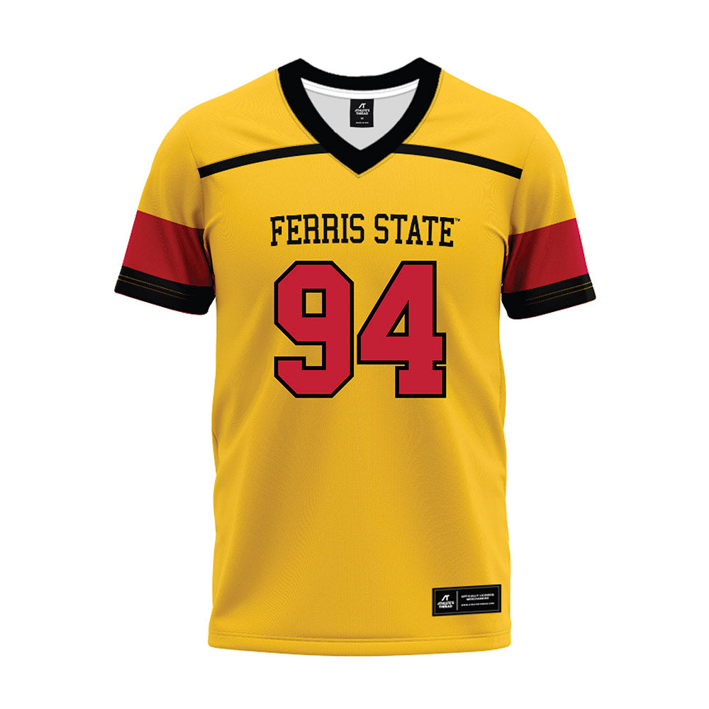 Ferris State - NCAA Football : Sio Saipaia - 2024 Yellow Premium Football Jersey-0