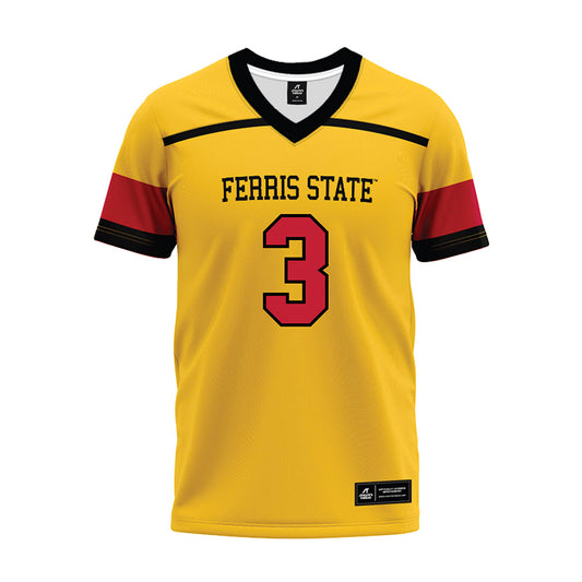 Ferris State - NCAA Football : Blaine Saipaia - 2024 Yellow Premium Football Jersey-0