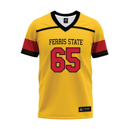 Ferris State - NCAA Football : Cory Pecynski - 2024 Yellow Premium Football Jersey-0