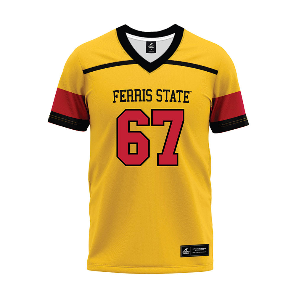 Ferris State - NCAA Football : Matthew Misch - 2024 Yellow Premium Football Jersey-0