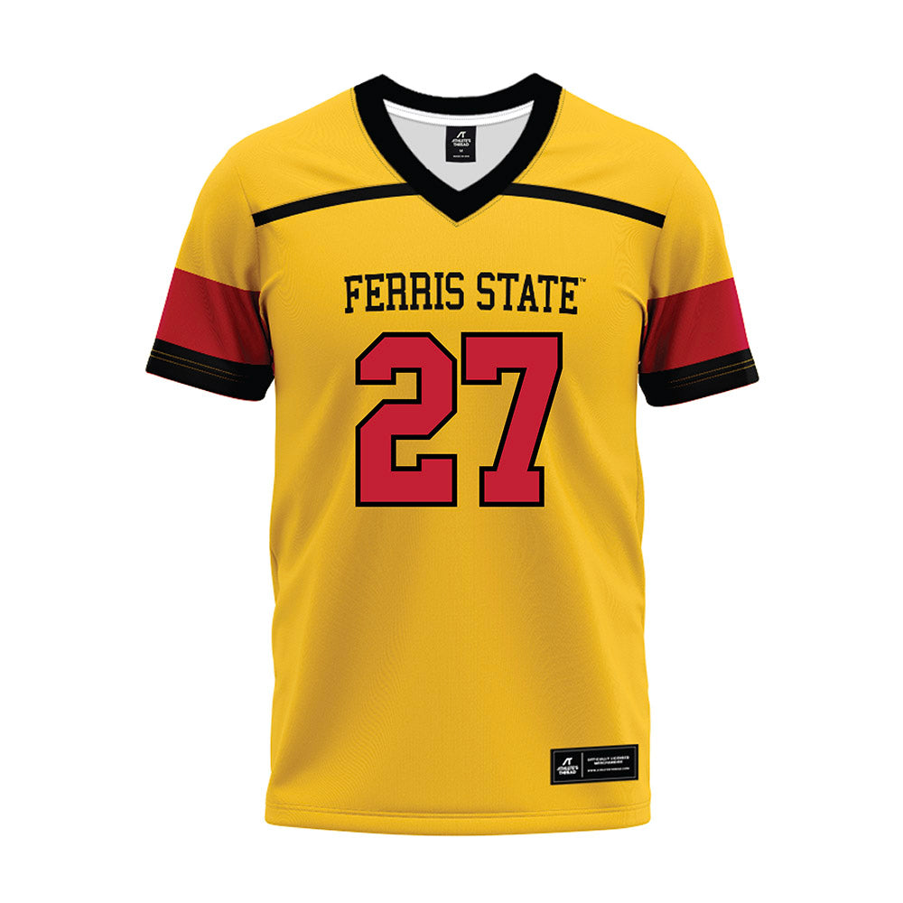 Ferris State - NCAA Football : Ben Sporman - 2024 Yellow Premium Football Jersey-0