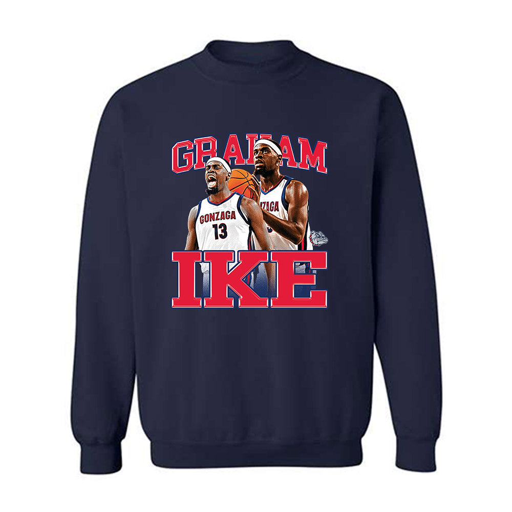 Gonzaga - NCAA Men's Basketball : Graham Ike - Player Collage Crewneck Sweatshirt-0