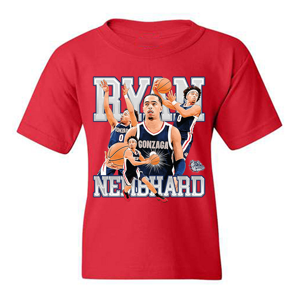 Gonzaga - NCAA Men's Basketball : Ryan Nembhard - Player Collage Youth T-Shirt-0