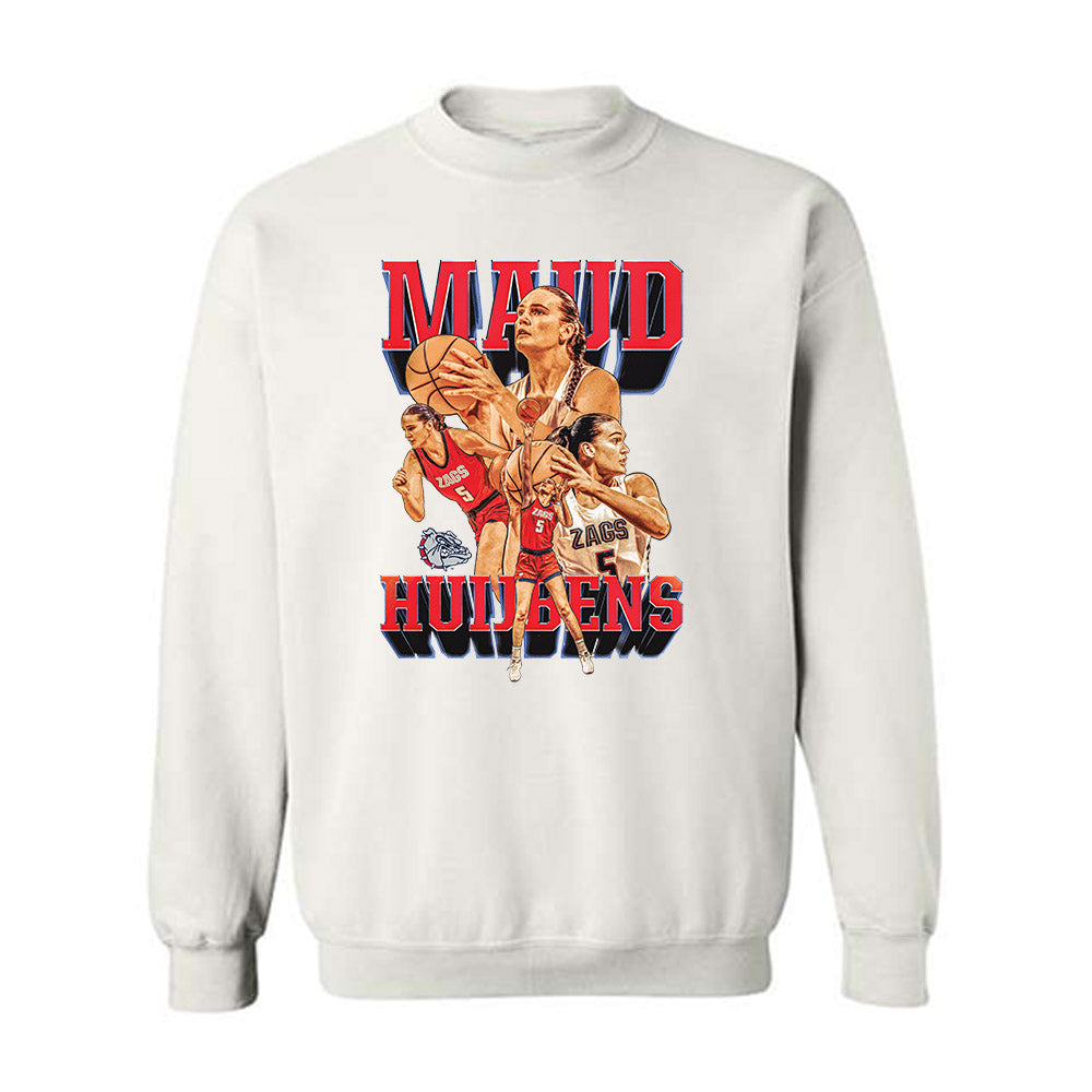 Gonzaga - NCAA Women's Basketball : Maud Huijbens - Player Collage Crewneck Sweatshirt-0