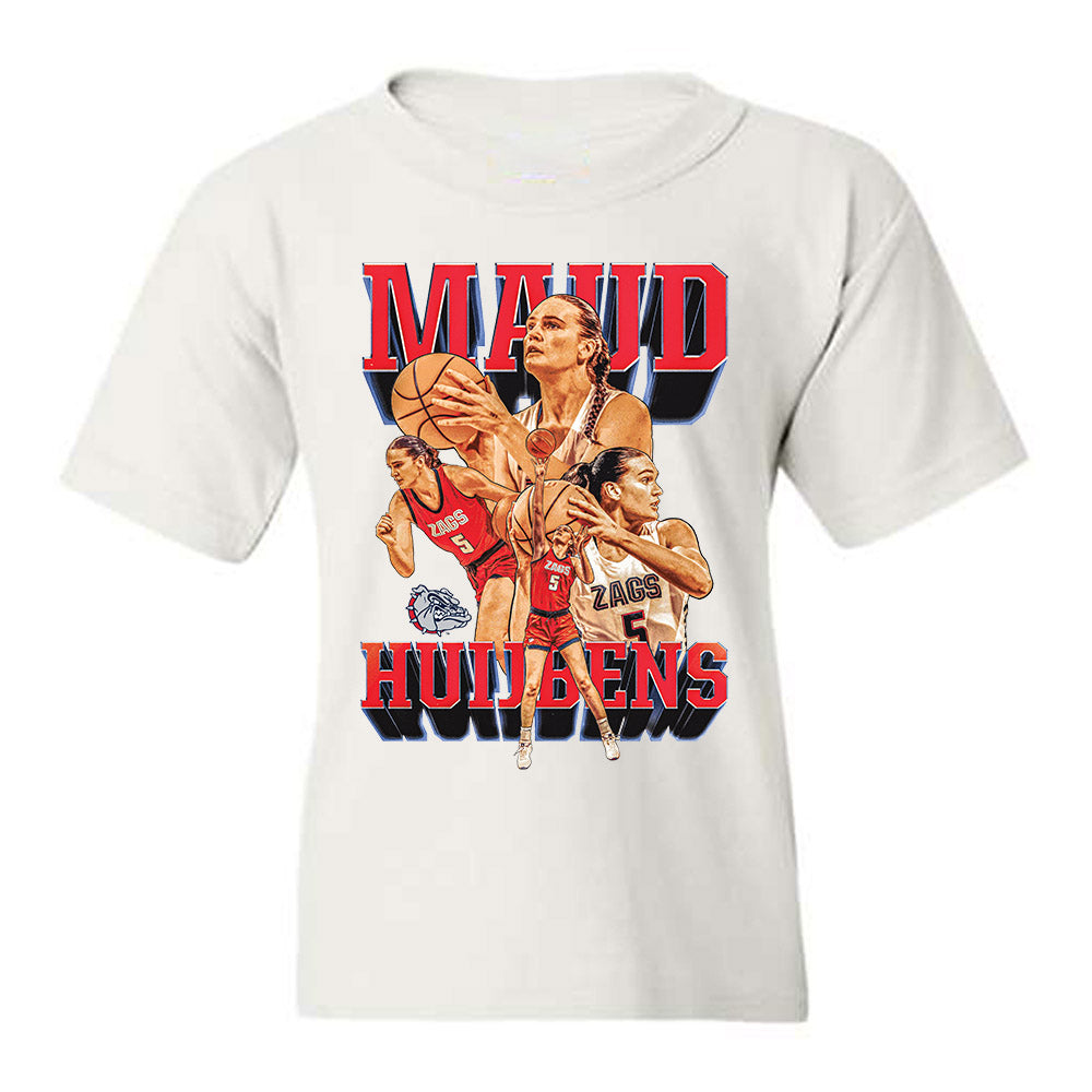 Gonzaga - NCAA Women's Basketball : Maud Huijbens - Player Collage Youth T-Shirt-0