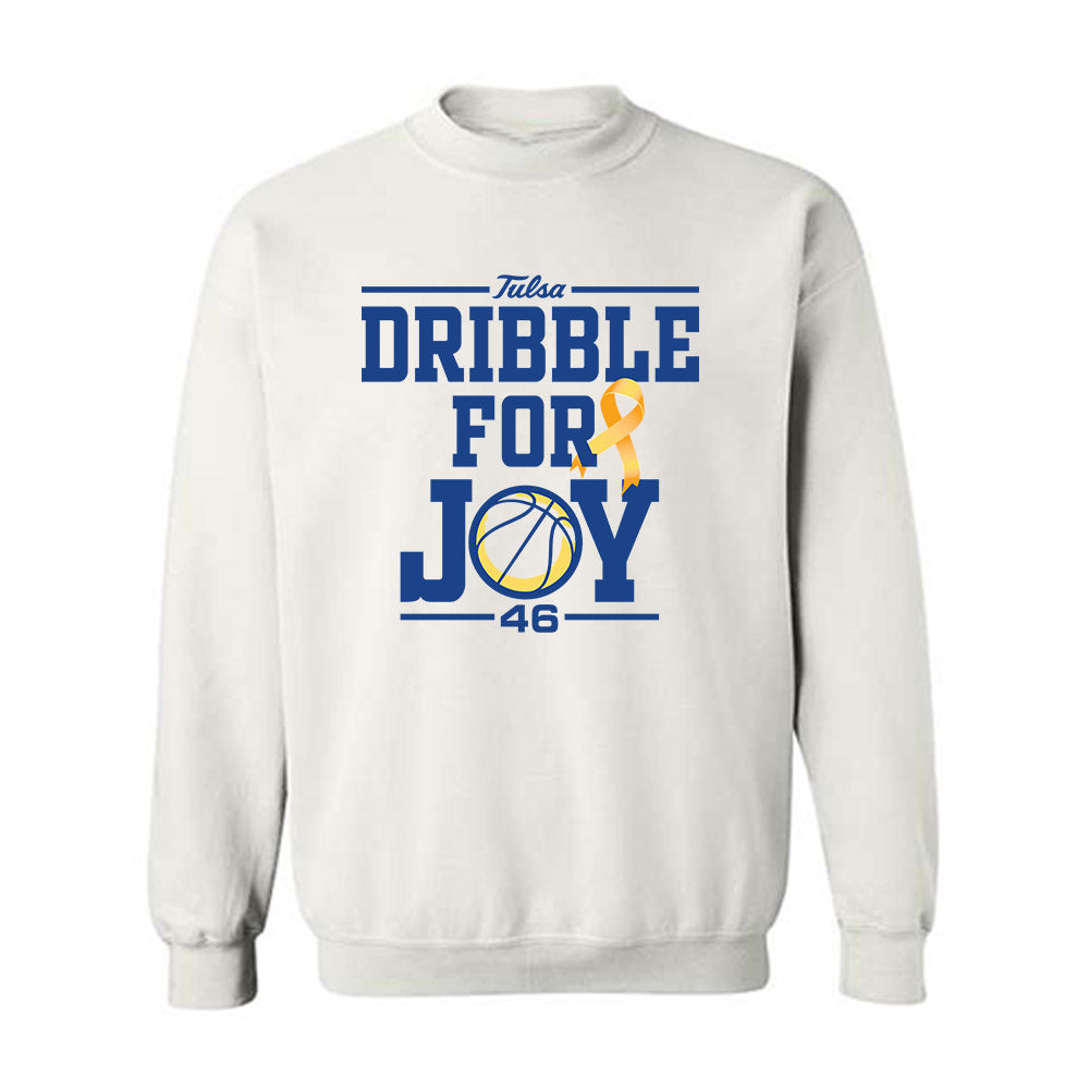 Tulsa - NCAA Men's Basketball : Dribble For Joy White Statement Shirt Crewneck Sweatshirt