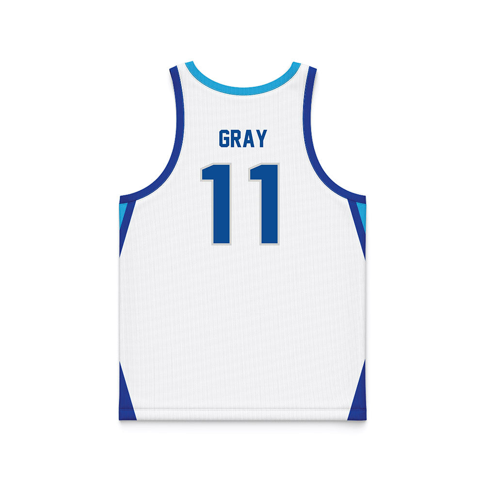 Indiana State - NCAA Men's Basketball : Aaron Gray - White Basketball Jersey-1