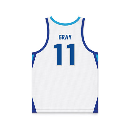 Indiana State - NCAA Men's Basketball : Aaron Gray - White Basketball Jersey-1